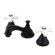 Elements of Design Widespread Bathroom Faucet with Double Porcelain Cross Handles