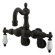 Elements of Design Hot Springs Double Handle Wall Mount Clawfoot Tub Faucet Trim Porcelain Lever Handle