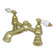 Elements of Design Hot Springs Double Handle Deck Mount Clawfoot Tub Faucet Trim Porcelain Lever Handle