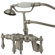 Elements of Design Hot Springs Three Handle Wall Mount Clawfoot Tub Faucet with Hand Shower