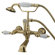Elements of Design Hot Springs Double Handle Wall Mount Clawfoot Tub Faucet with Handshower