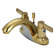 Elements of Design NuvoFusion Double Handle High Rise C Spout Bathroom Faucet with Brass Pop-Up