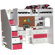 Berg Furniture Utica Twin Dorm Loft Bed with Desk and Storage