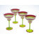 Certified International Hot Tamale Hand Painted Margarita Glass (Set of 4)