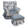 Angel Song Toile Child's Wingback Chair and Ottoman Set