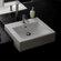 Scarabeo by Nameeks Square Semi Recessed Single Hole Bathroom Sink in White