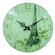 New Haven Convexed Metal Eiffel Wall Clock in Distressed Antique Wood