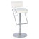 Chintaly Imports Adjustable Swivel Stool with Upholstered Back in White