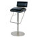 Chintaly Imports Adjustable Swivel Stool with Upholstered Back in Black
