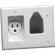 DataComm Electronics 2 Gang Recessed Low Voltage Cable Plate with Recessed Power in White
