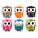 Kikkerland Owl Rubber Magnets (Set of 6)