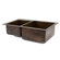 Premier Copper Products 33" Copper Hammered 40/60 Double Bowl Kitchen Sink in Oil Rubbed Bronze