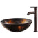 Vigo Black/Gold Fusion Tempered Glass Vessel Sink