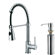 Vigo One Handle Single Hole Pull-Out Spray Kitchen Faucet with Soap Dispenser