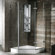 Vigo Neo-Angle Door Frameless Shower Enclosure with Base & Knob Handles