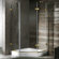 Vigo Neo-Angle Door Frameless Shower Enclosure with Base & Knob Handles