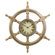 IMAX Wood Ship Wheel Clock in Rustic