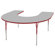 ECR4kids 60" x 66" Horseshoe Shaped Adjustable Activity Table in Gray