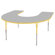 ECR4kids 60" x 66" Horseshoe Shaped Adjustable Activity Table in Gray