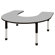 ECR4kids 60" x 66" Horseshoe Shaped Adjustable Activity Table in Gray