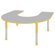 ECR4kids 60" x 66" Horseshoe Shaped Adjustable Activity Table in Gray