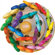 ECR4kids Rotating Wood Scissor Organizer With 18 Assorted Kraft Edger Scissors