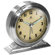 Infinity Instruments Brushed Nickel Metal Alarm Clock With Cream Face