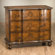 AA Importing Three Drawer Cabinet with Antique Gold Leaf Design in Medium Brown