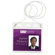 Baumgartens Plastic Badge Holder, Horz W/Elastic Neckcord, 4"x3", 25 per Pack, Clear