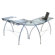 Studio Designs Futura LS Work Table in Silver and Blue Glass