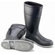 Bata Shoe Size 9 16" Black And Gray Apollo XCP Goliath PVC Plain Toe Boots With Steel Shank And Lugged Sole