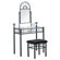 Hazelwood Home Vanity and Upholstered Bench Set in Black