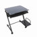 Hazelwood Home Glass Computer Cart with Casters