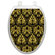 Toilet Tattoos Toilet Seat Applique with Rococo Black and Gold Design