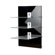 VCM Xeno-3 Wall Furniture with 3 Glass Shelves and Media Storage in Black Varnish / Clear Glass