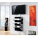 VCM Xeno-3 Wall Furniture with 3 Glass Shelves and Media Storage in Black Varnish / Clear Glass