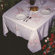 Violet Linen Orchid Floral Embroidered Design Tablecloth