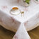 Violet Linen Emerald Embroidered Design Tablecloth