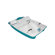 KL Industries Water Wheeler ASL Five Person Pedal Boat with Adjustable Seats and Canopy in Cream / Teal