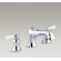 Kohler Bancroft Bath Faucet Trim for Deck-Mount High-Flow Valve with Non-DIVerter Spout and White Ceramic Lever Handles, Valve Not included