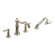 Moen Weymouth Double Handle Deck Mount Roman Tub Faucet Trim with Handshower