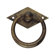 Bosetti-Marella Classic Series 1.97" Ring Pull with Back Plate in Distressed Antique Brass