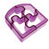 Ginsey Sandwich Cutters Puzzle Bites Translucent in Purple *NEW*