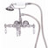 Elizabethan Classics Wall Mount Tub Faucet with Hand Shower and "Hot & Cold" Porcelain Lever Handles