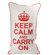 lava Keep Calm Pillow in Red on White