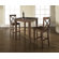 Crosley Three Piece Pub Dining Set with Cabriole Leg Table and X-Back Barstools in Vintage Mahogany
