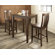 Crosley Three Piece Pub Dining Set with Tapered Leg Table and Barstools in Vintage Mahogany