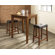 Crosley Three Piece Pub Dining Set with Tapered Leg Table and Saddle Seat Barstools in Classic Cherry