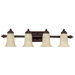 Highlands Four Light Bath Vanity in Weather Brown