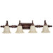 Chesterfield Four Light Bath Vanity in Chesterfield Brown